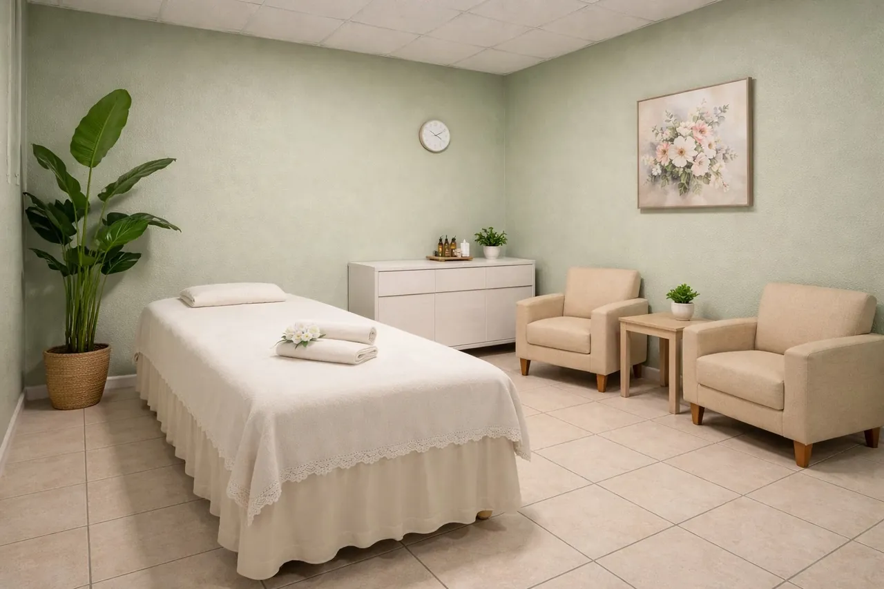 Comfortable, private massage room at Nature Massage Spa near Santa Ana, CA