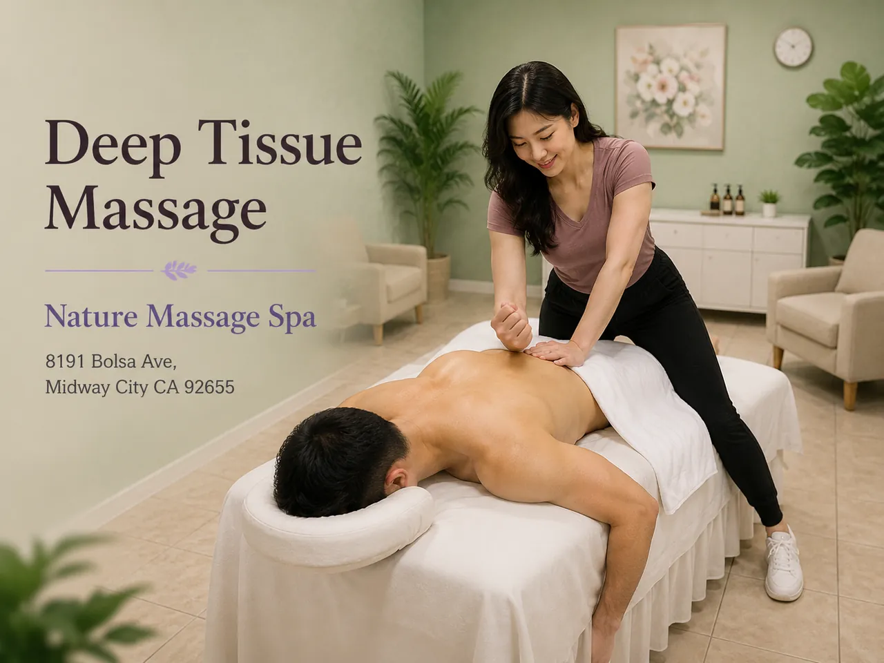 Deep Tissue Massage in Midway City, CA at Nature Massage Spa