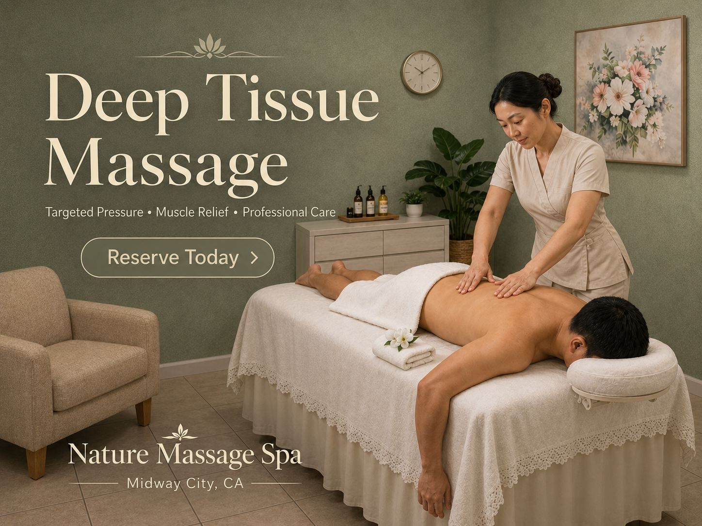 Deep Tissue Massage at Nature Massage Spa Midway City