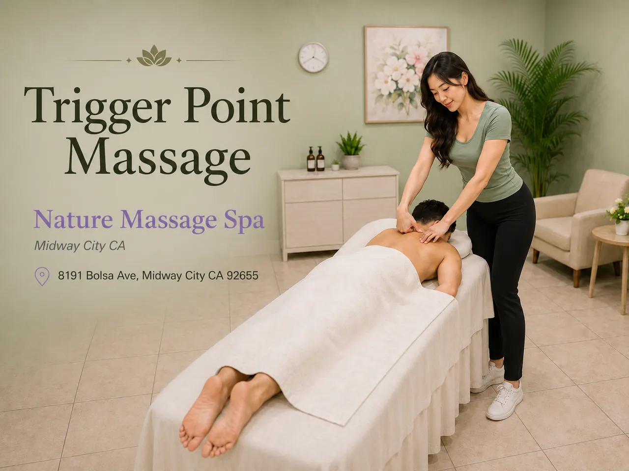 Trigger Point Massage in Midway City, CA at Nature Massage Spa